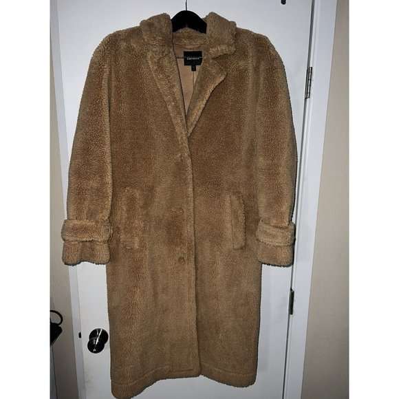 Express Jackets & Blazers - Express Jackets Brown Faux Front Teddy Coat Size M